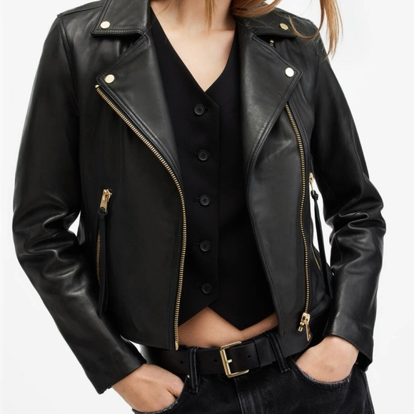 All saints Daley Leather Jacket | Brand New - Picture 2 of 11